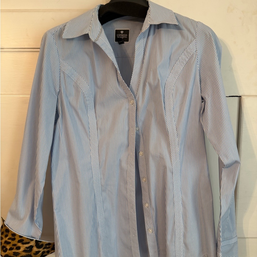 Blue Striped Women’s fitted Shirt
